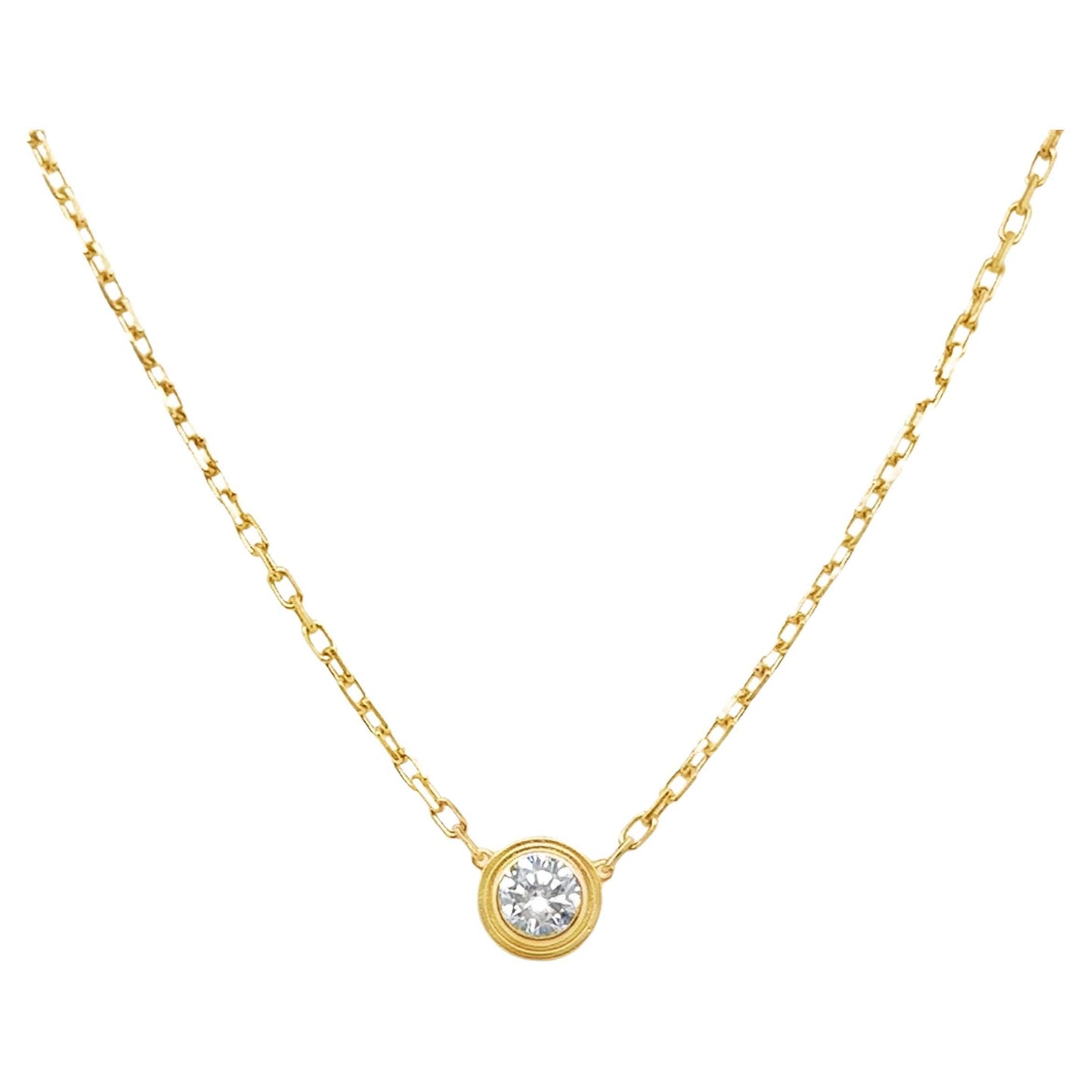 Cartier D'Amour Diamond Pendant Necklace 18K Yellow Gold Large Model