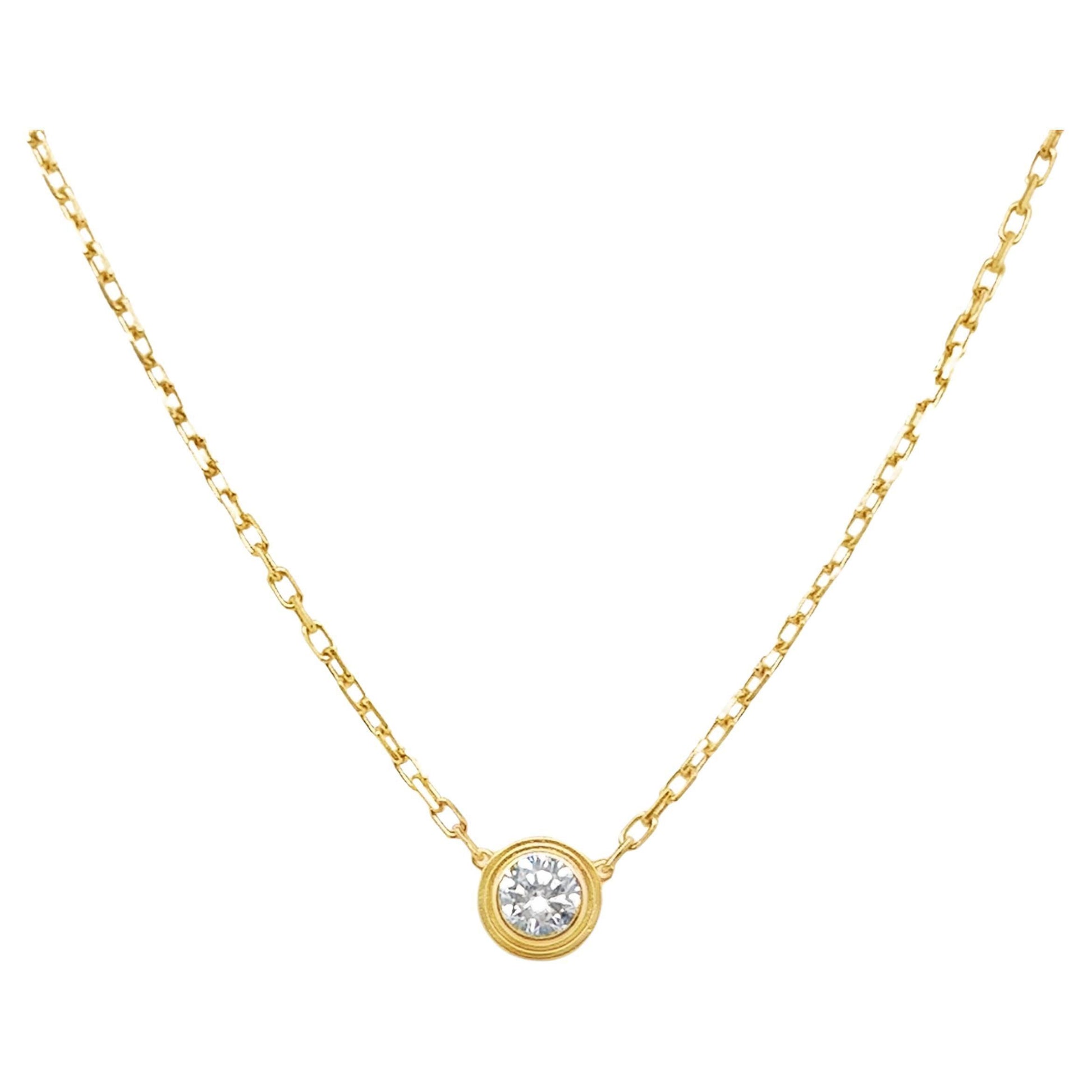 Cartier D'Amour Diamond Pendant Necklace 18K Yellow Gold Large Model