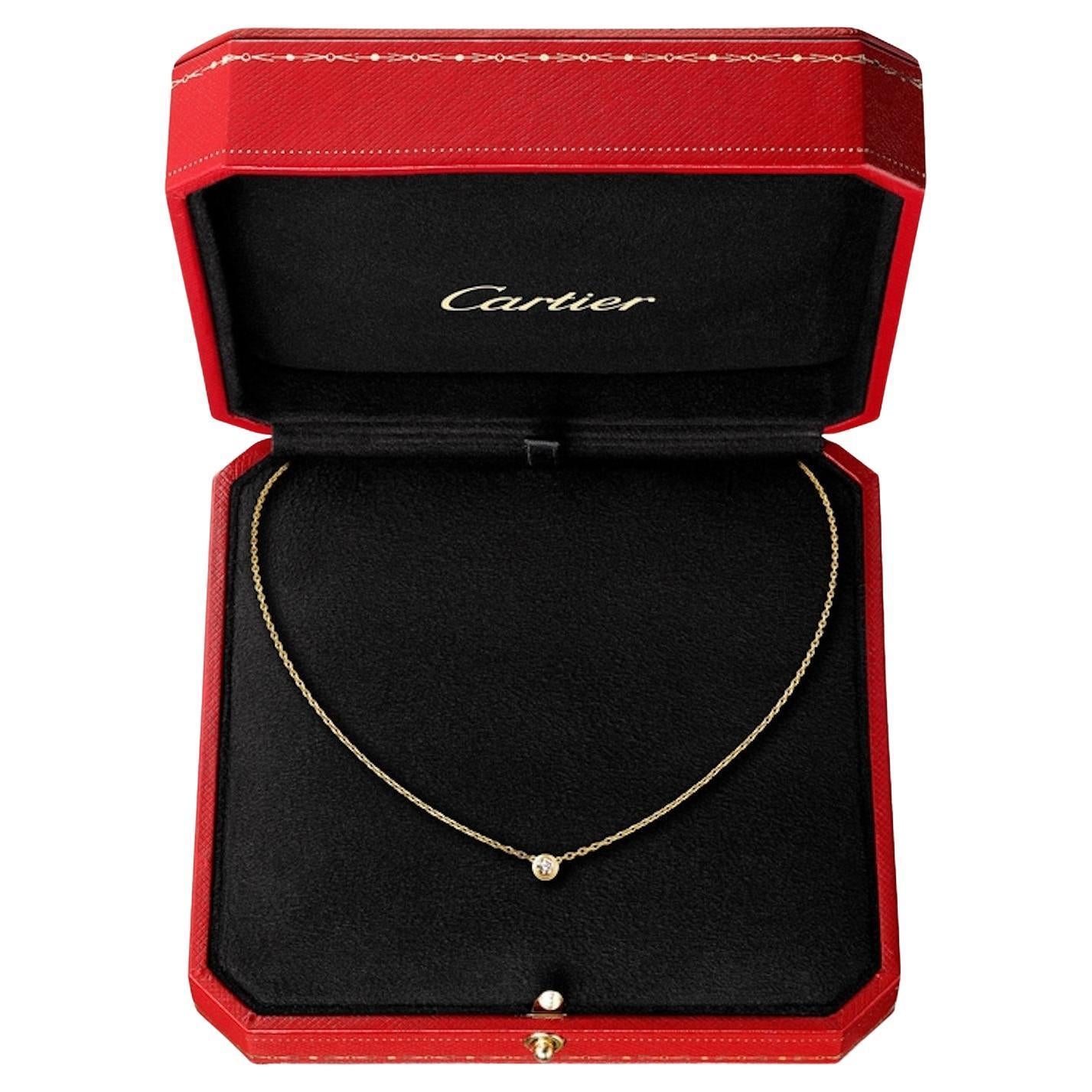 Cartier D'Amour Diamond Pendant Necklace 18K Yellow Gold Large Model