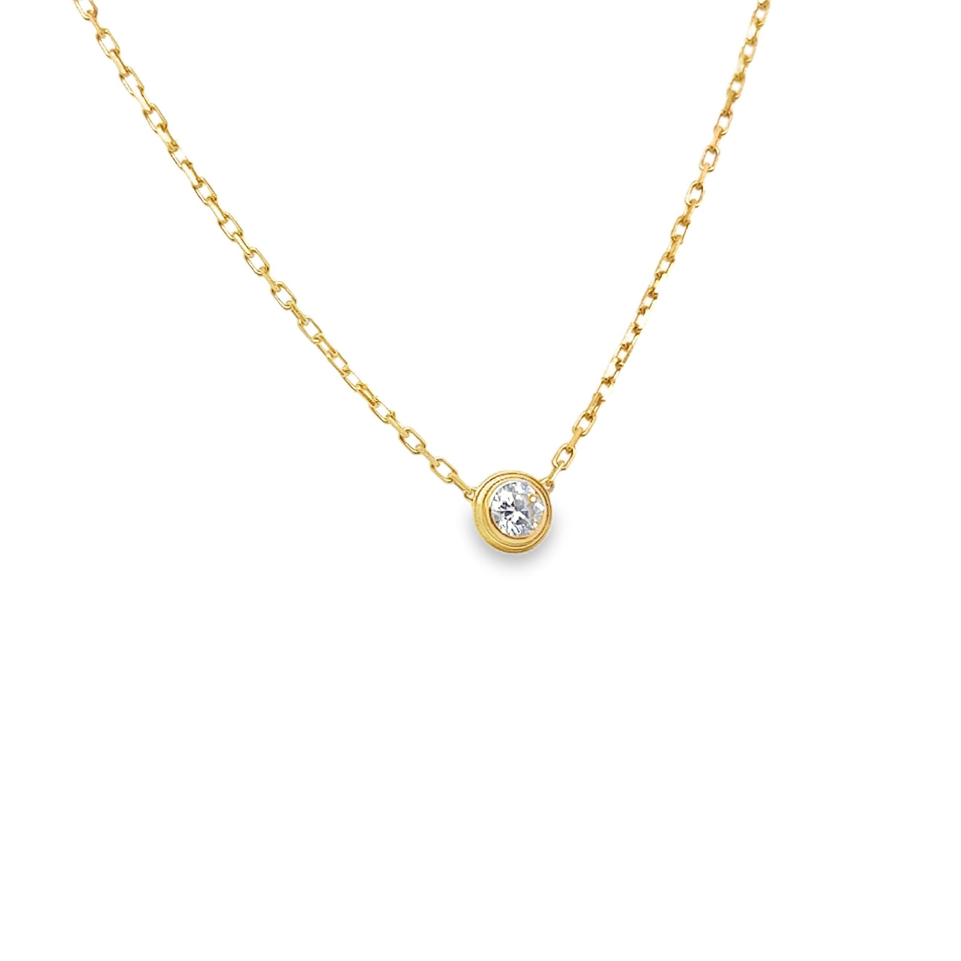 Cartier D'Amour Diamond Pendant Necklace 18K Yellow Gold Large Model