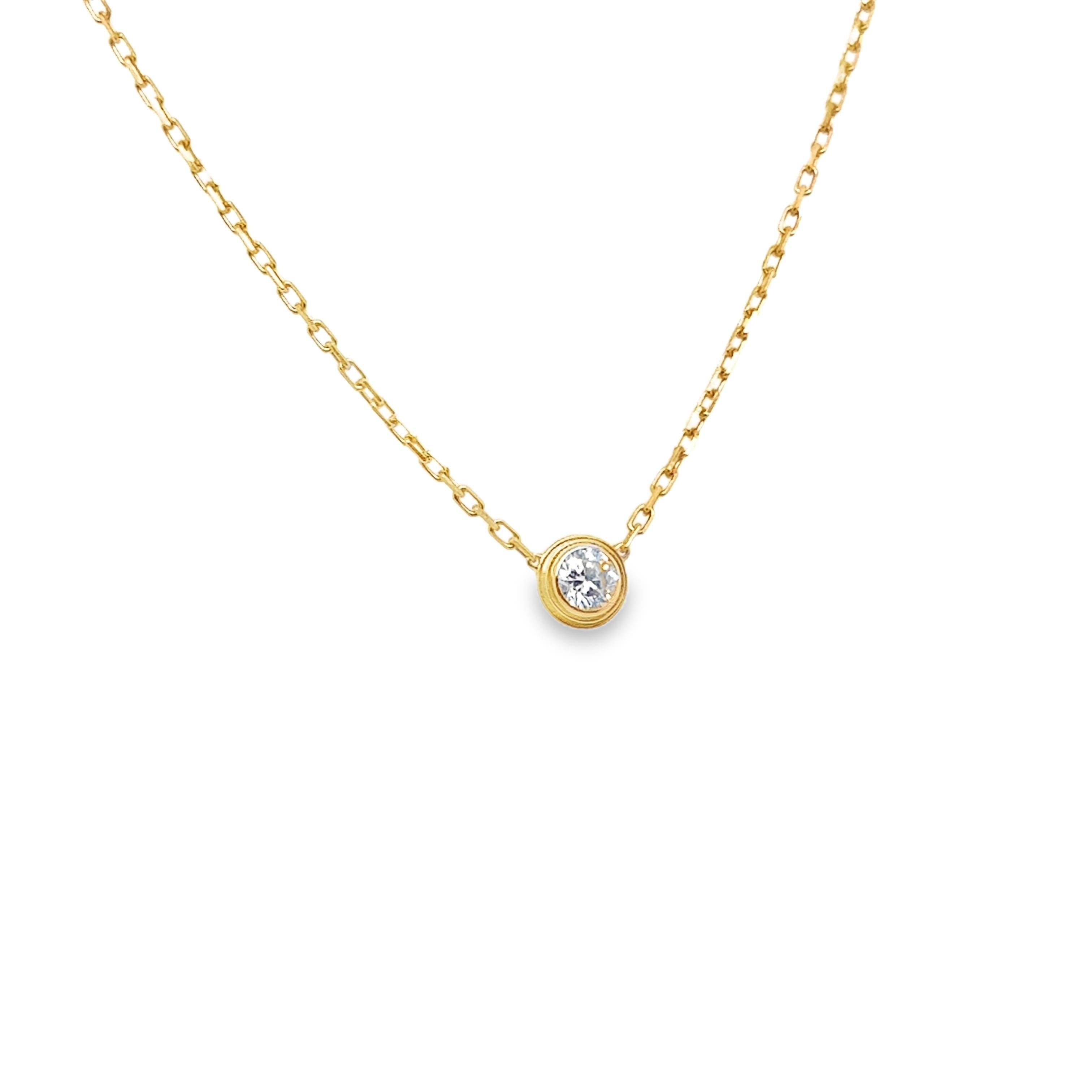 Cartier D'Amour Diamond Pendant Necklace 18K Yellow Gold Large Model