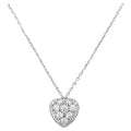Cartier Heart Shaped Pendant Pave Diamond 18k White Gold Necklace