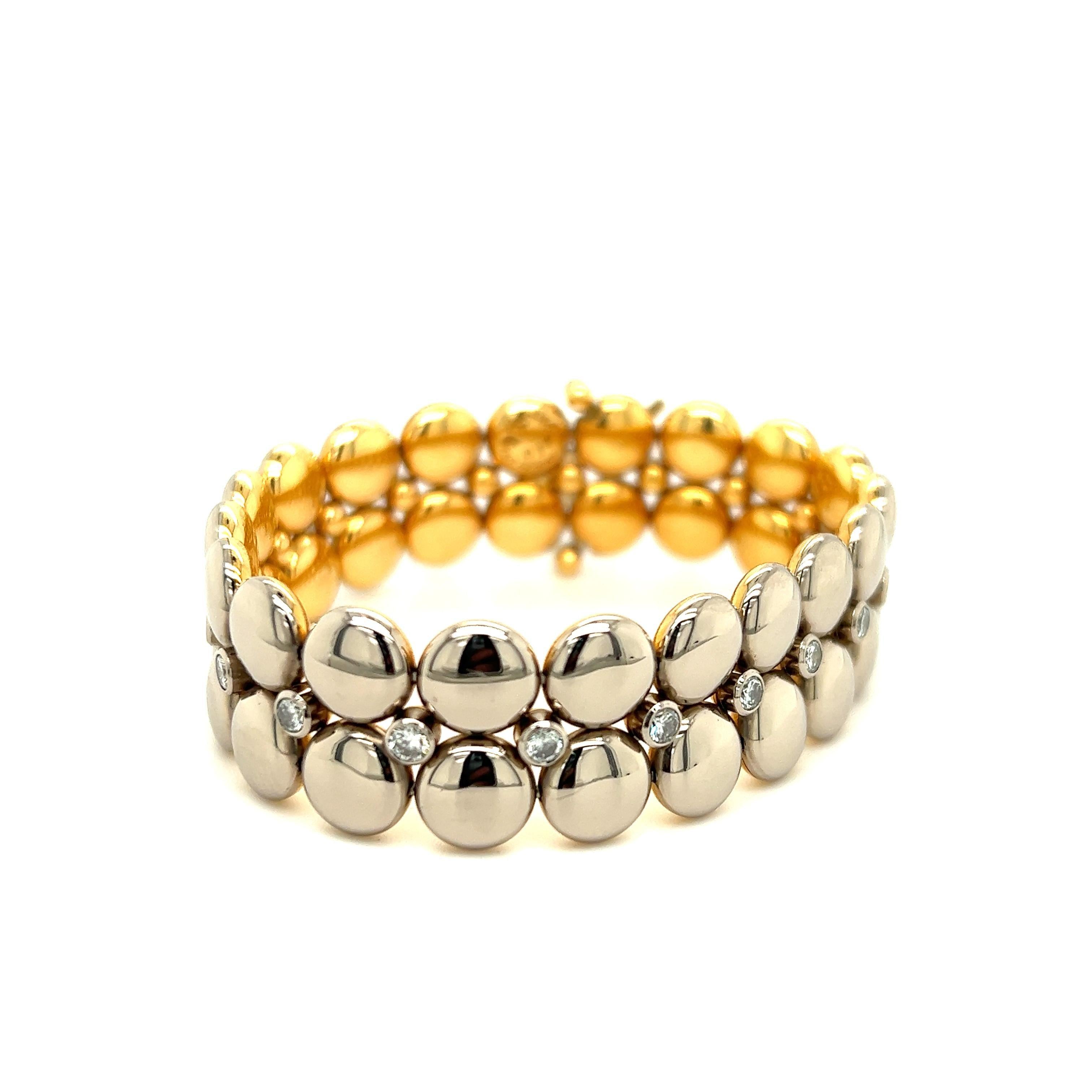 Cartier Honey Moon 18k Yellow & White Gold Reversible Diamond Bracelet