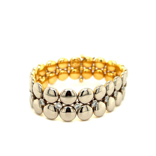 Cartier Honey Moon 18k Yellow & White Gold Reversible Diamond Bracelet