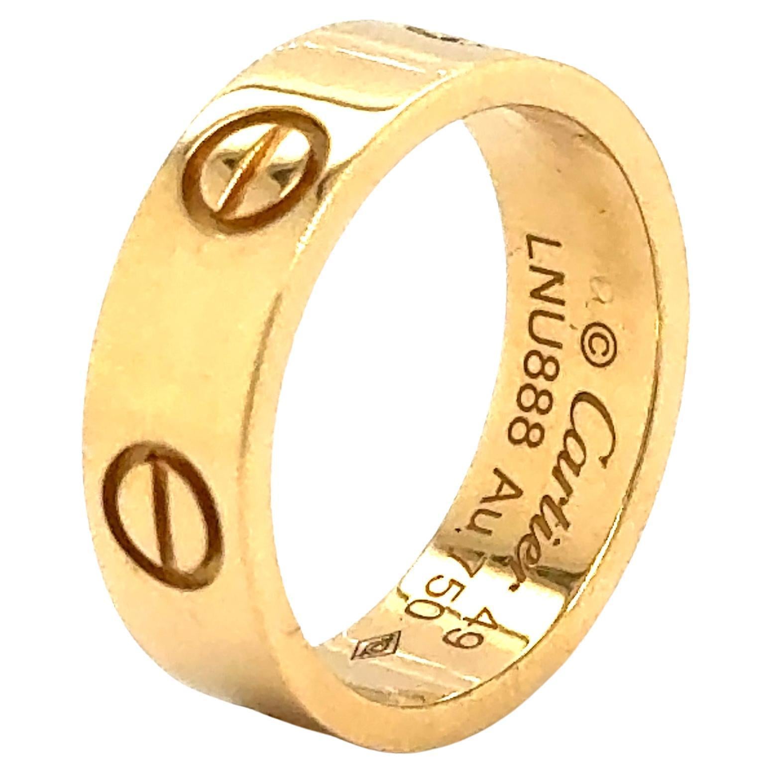 Cartier Love Ring 18k Yellow Gold Size 49