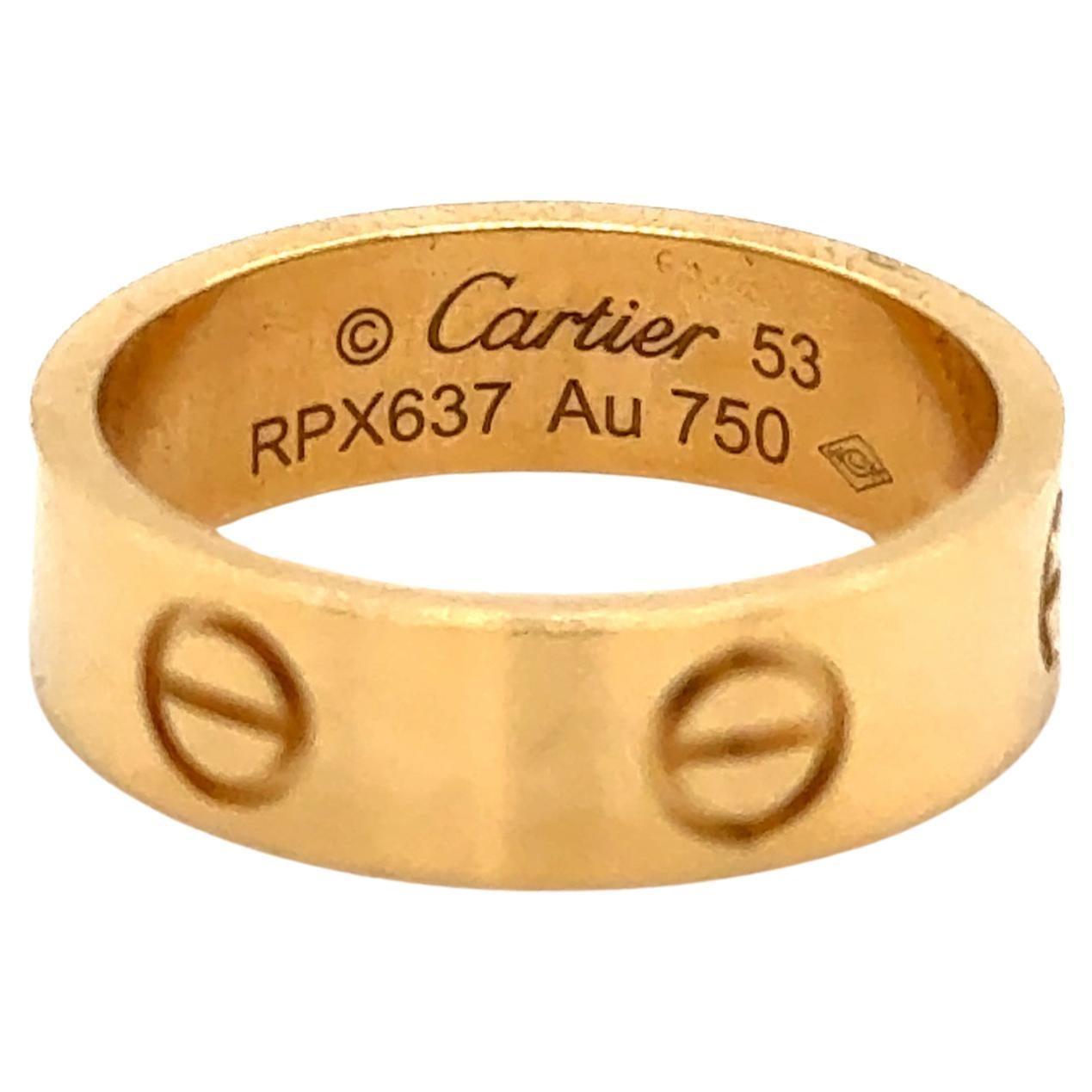 Cartier Love Ring 18k Yellow Gold Size 53