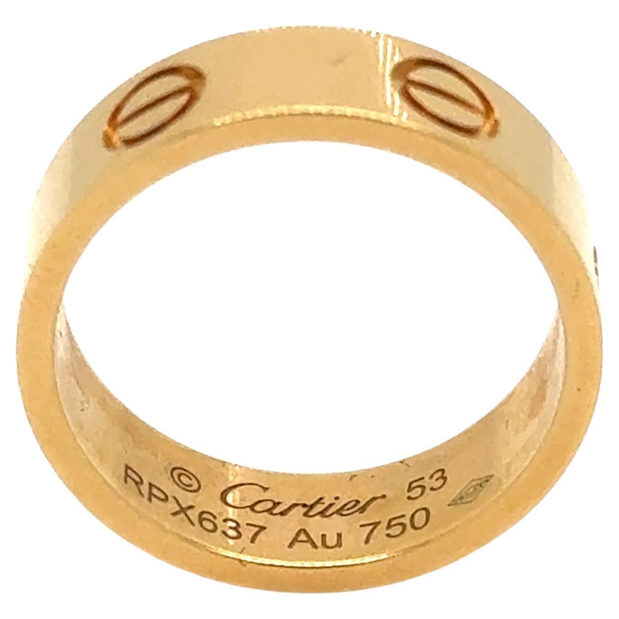 Cartier Love Ring 18k Yellow Gold Size 53