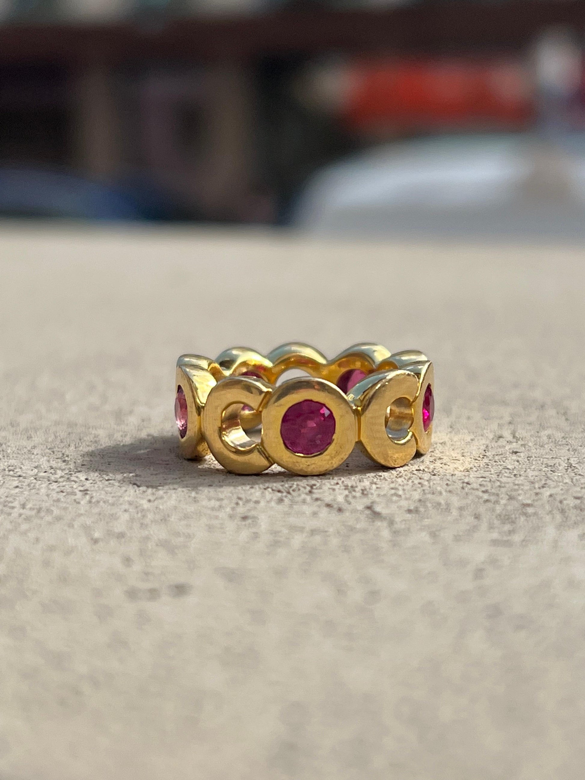 Chanel Ruby Gemstone 18k Yellow Gold “Coco” Ring
