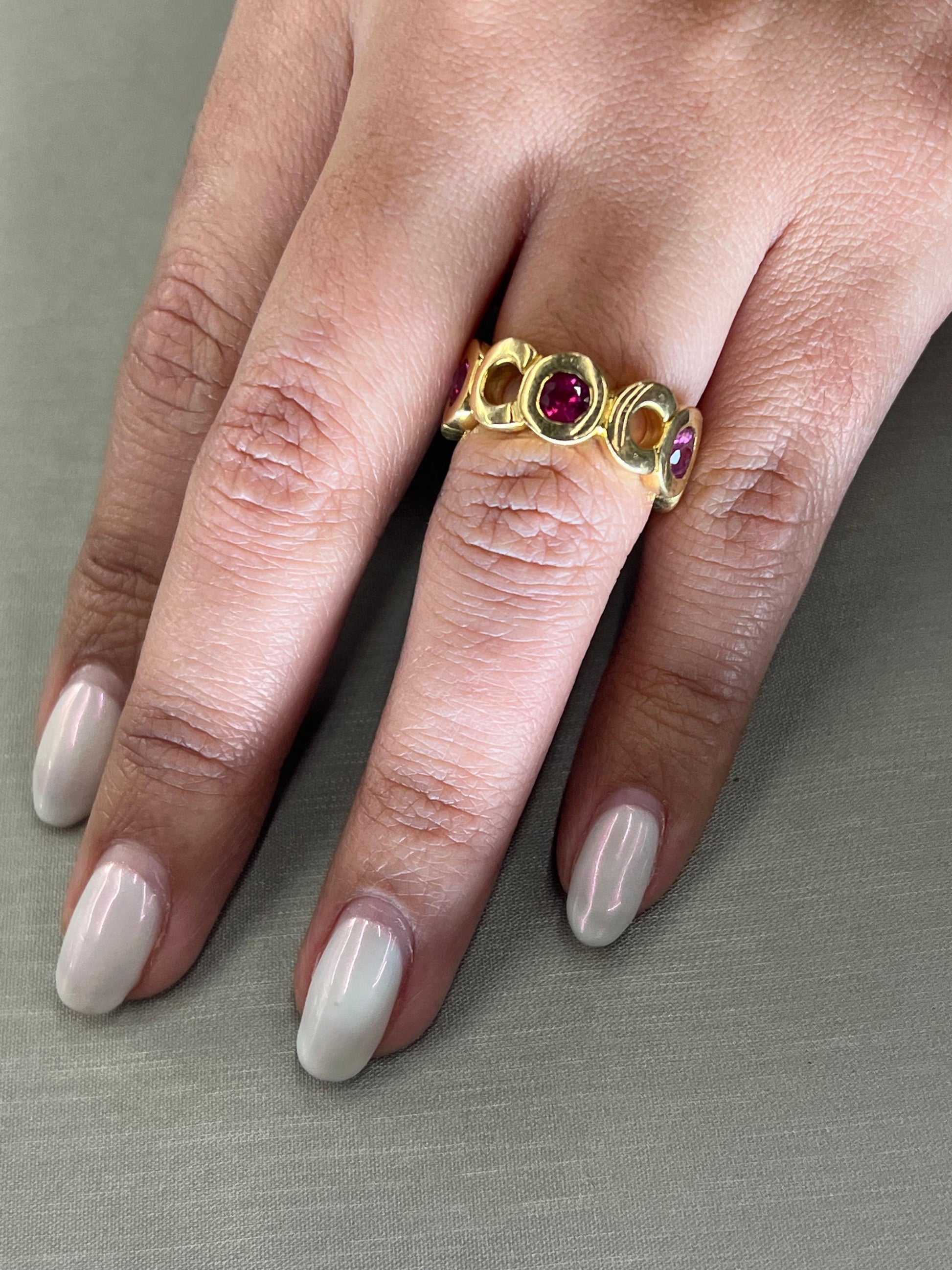 Chanel Ruby Gemstone 18k Yellow Gold “Coco” Ring
