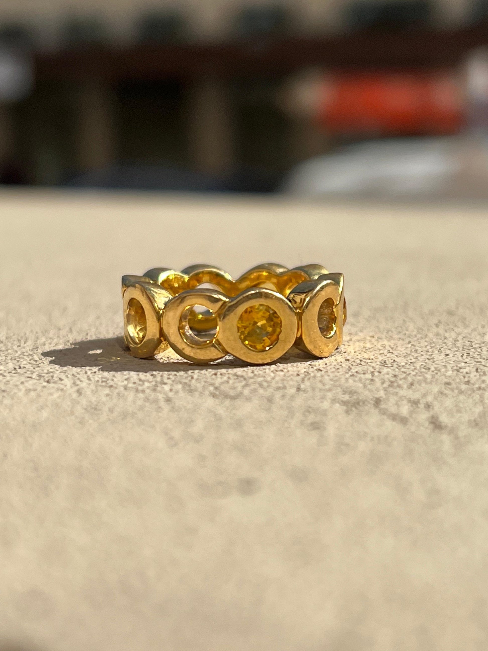 Chanel Yellow Sapphire 18k Yellow Gold “Coco” Ring