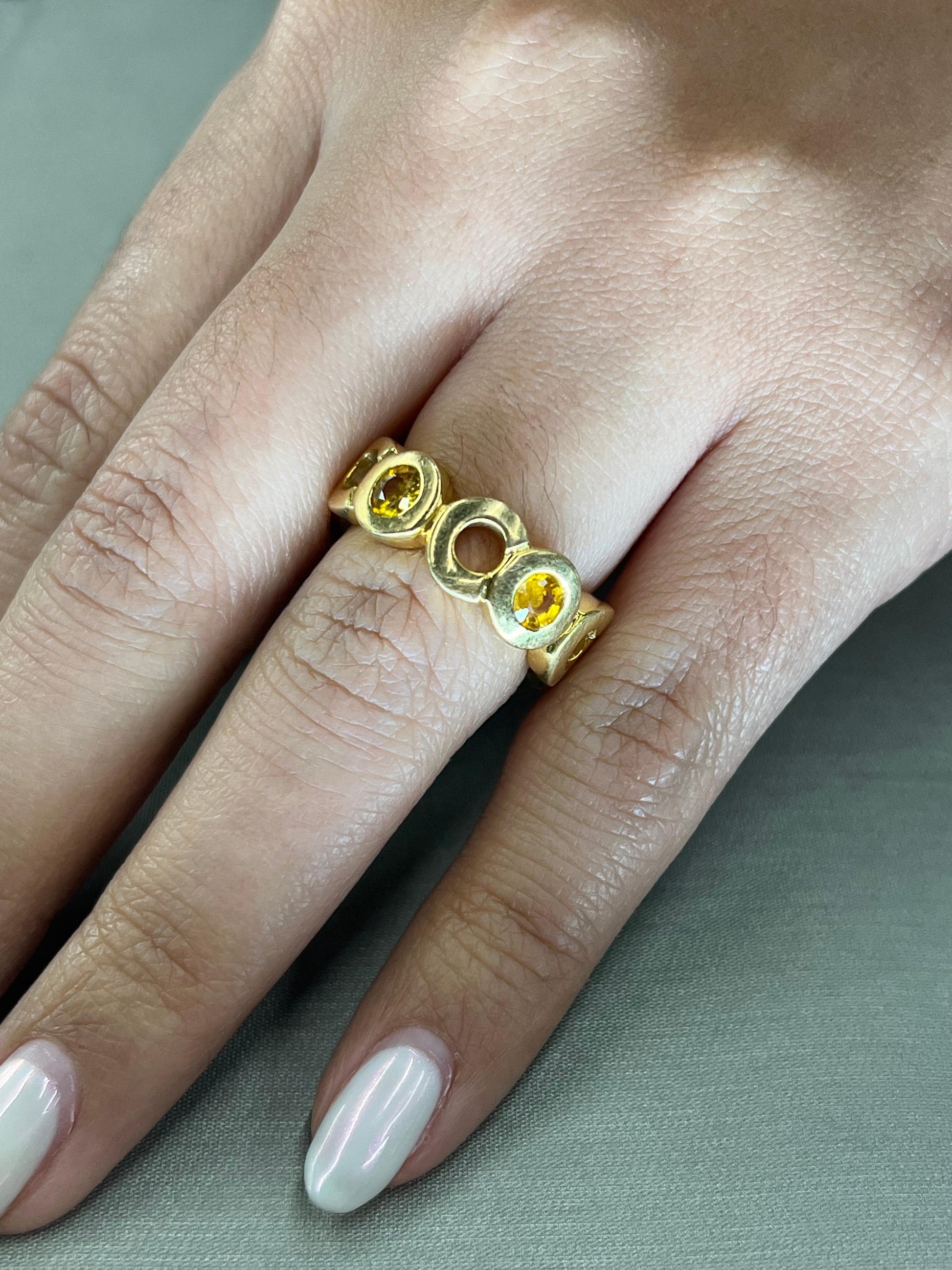 Chanel Yellow Sapphire 18k Yellow Gold “Coco” Ring