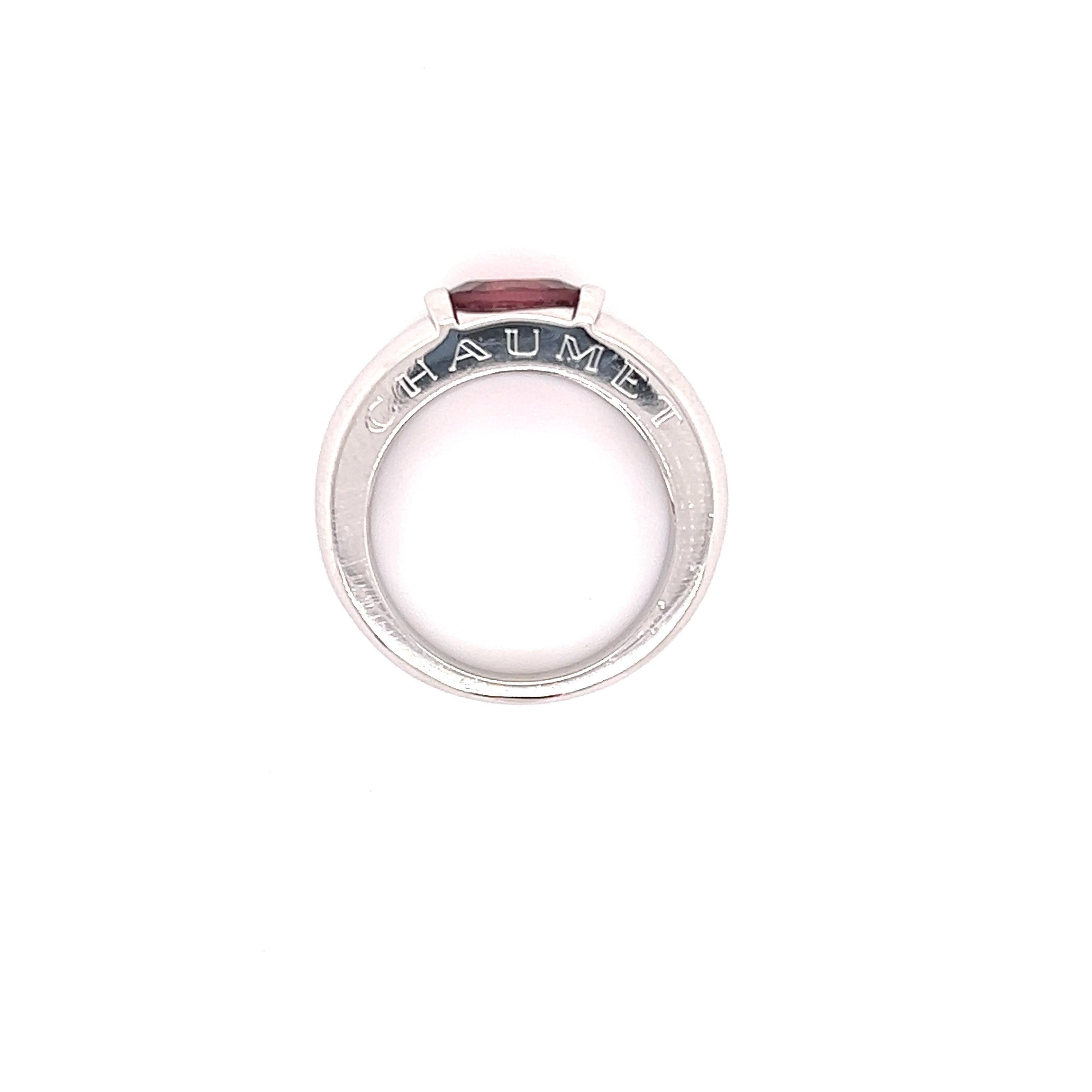 Chaumet Paris Pink Tourmaline 18K White Gold Ring