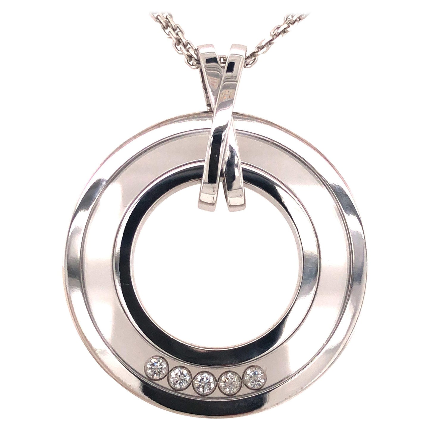 Chopard Happy Diamond 18k White Gold Double Strand Necklace