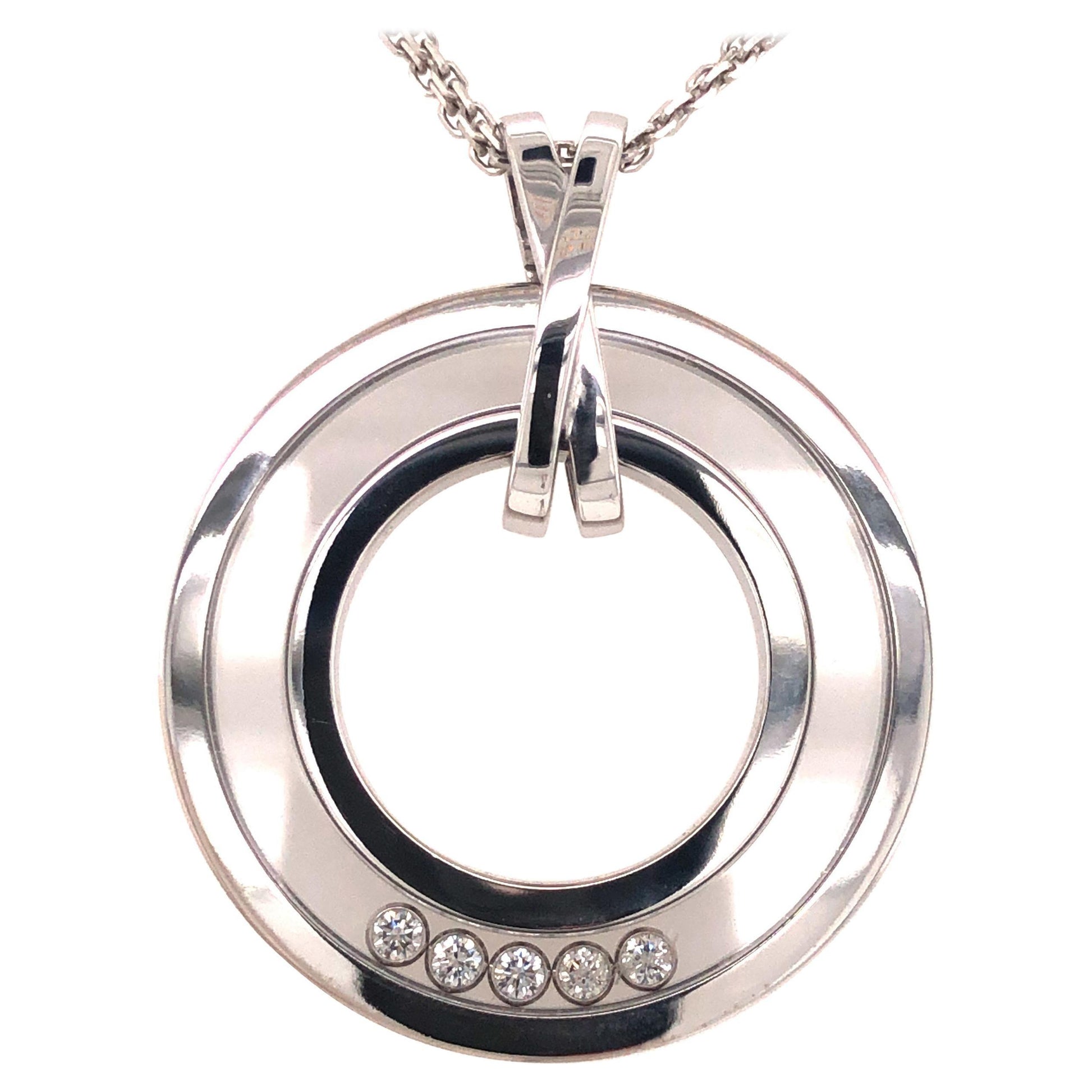 Chopard Happy Diamond 18k White Gold Double Strand Necklace