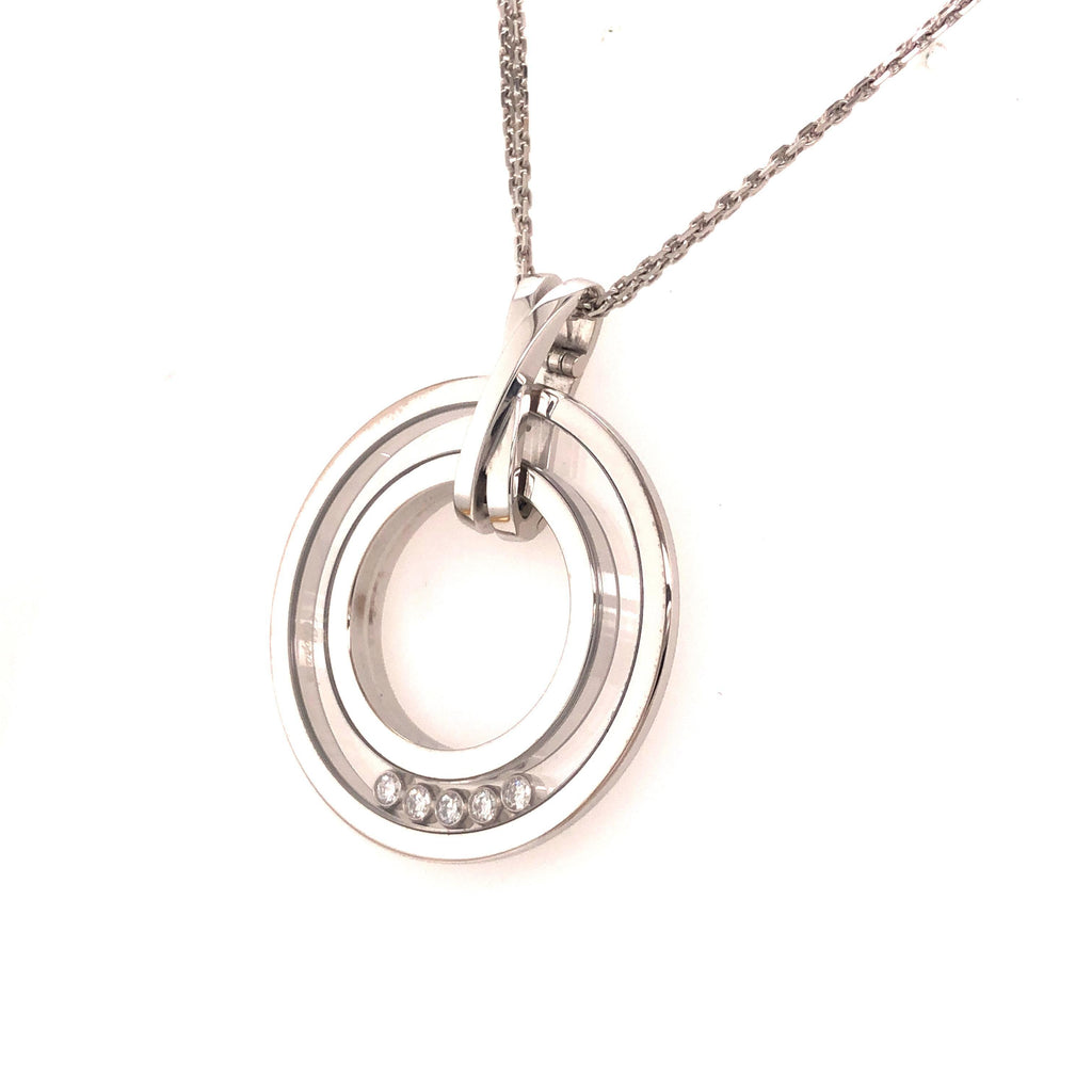 Chopard Happy Diamond 18k White Gold Double Strand Necklace
