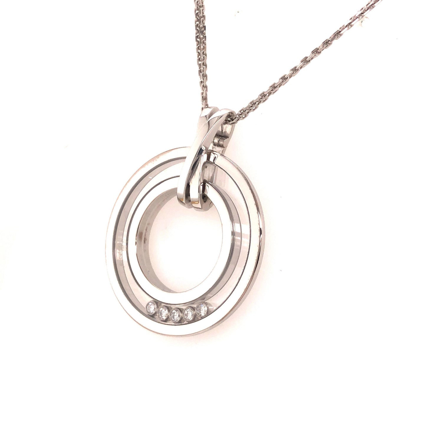 Chopard Happy Diamond 18k White Gold Double Strand Necklace