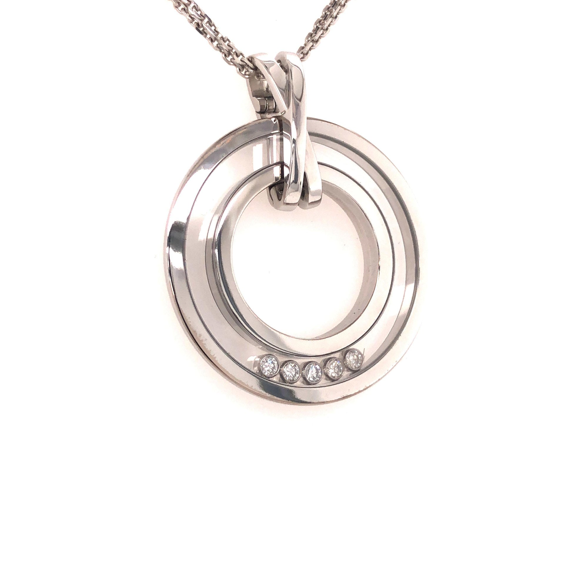 Chopard Happy Diamond 18k White Gold Double Strand Necklace