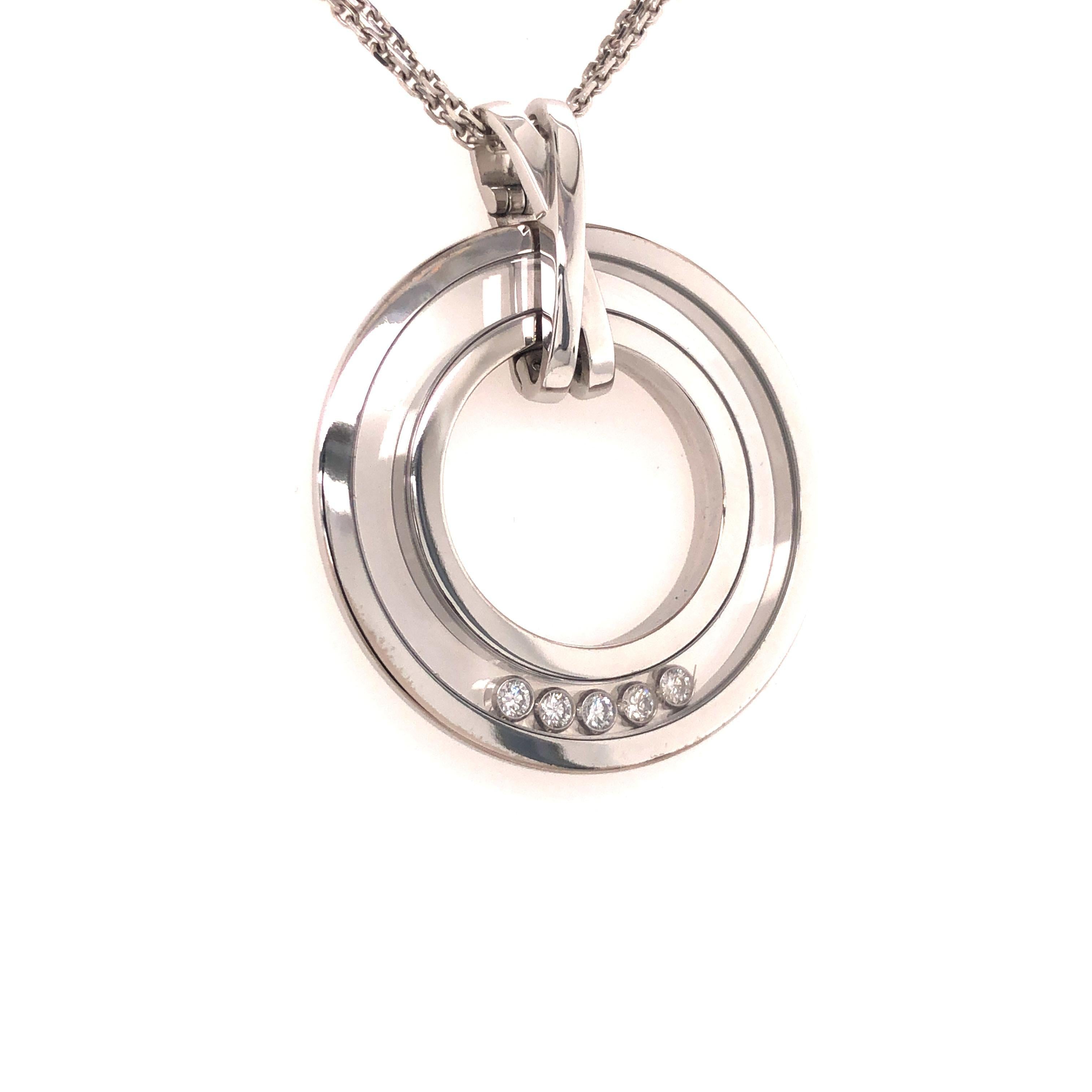Chopard Happy Diamond 18k White Gold Double Strand Necklace