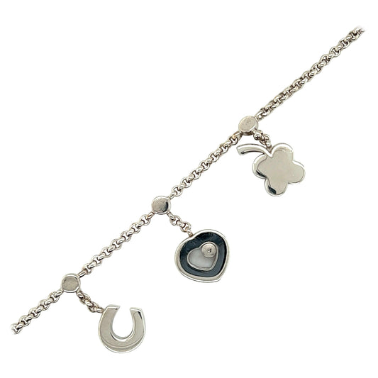 Chopard Happy Diamond Lucky Charm Bracelet 18k White Gold