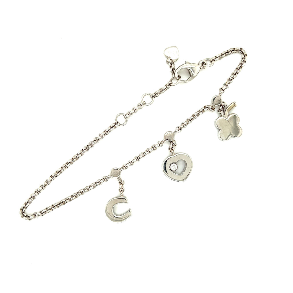 Chopard Happy Diamond Lucky Charm Bracelet 18k White Gold