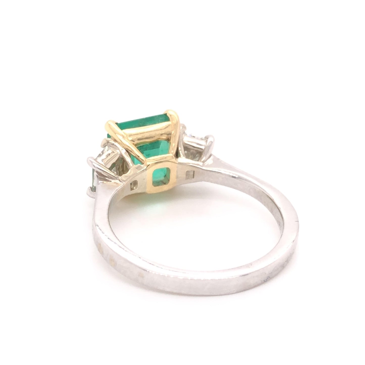 Colombian Emerald & Diamond 18k White Gold Ring 2.80 Tcw