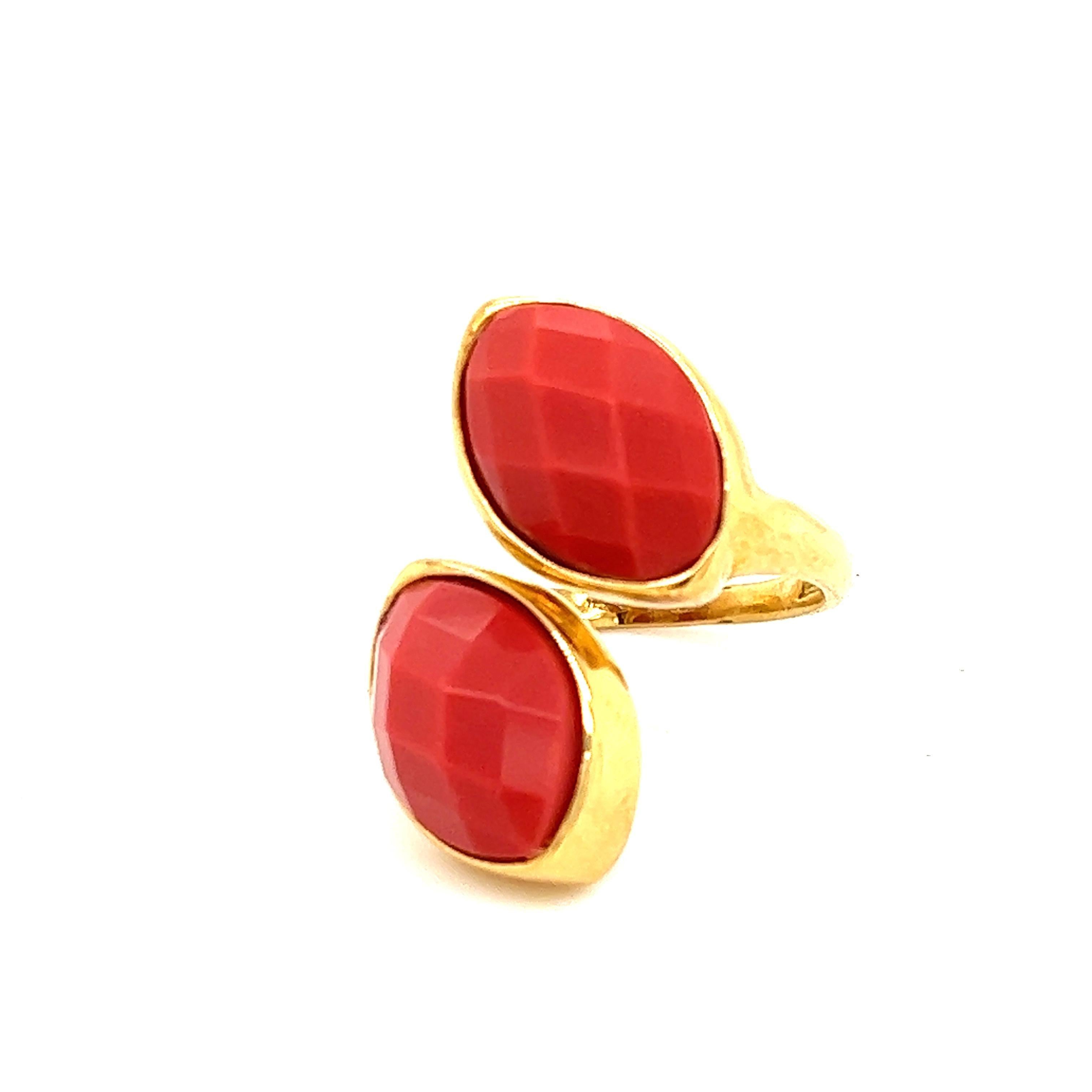Contemporary Serpent By-Pass Ring 18k Yellow Gold
