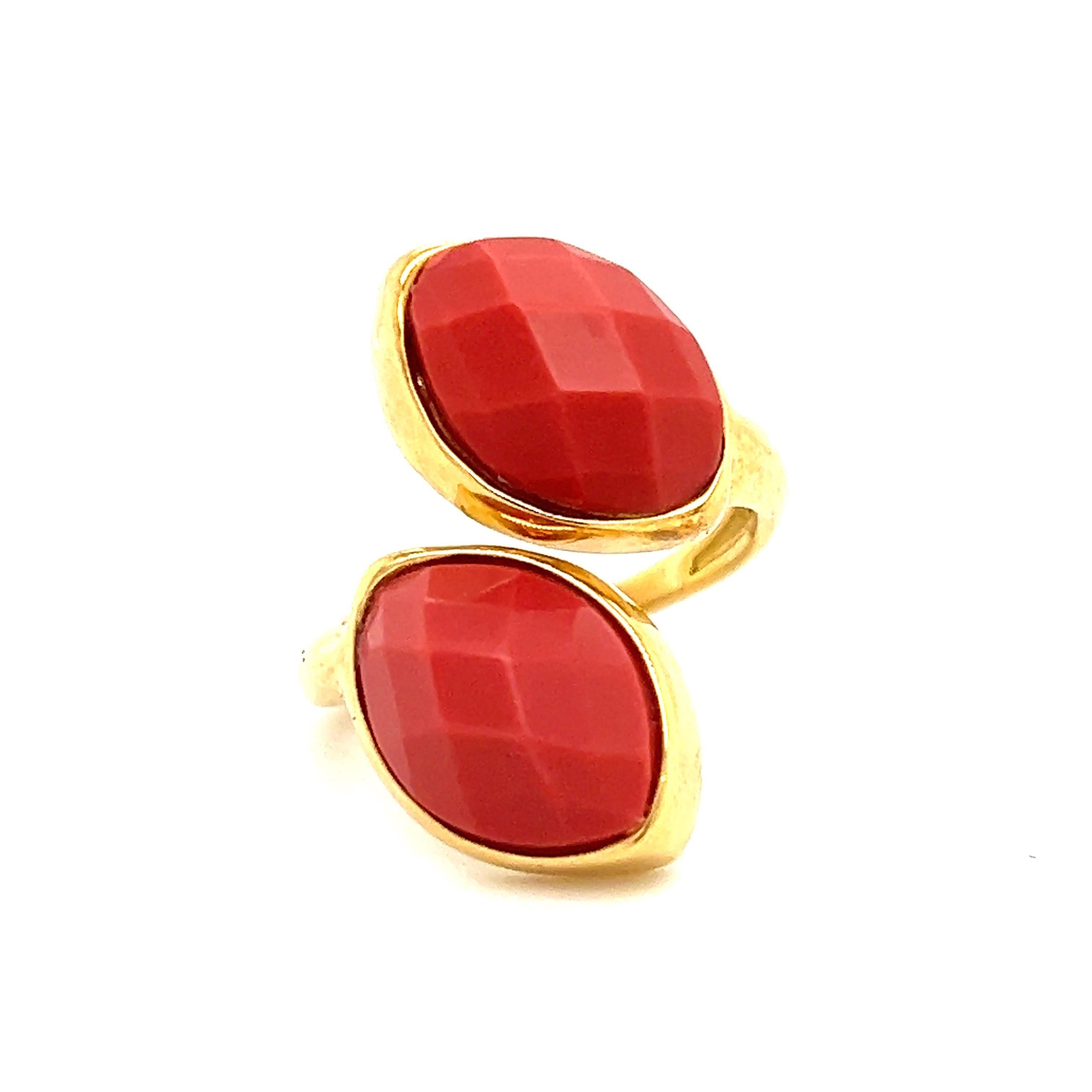 Contemporary Serpent By-Pass Ring 18k Yellow Gold
