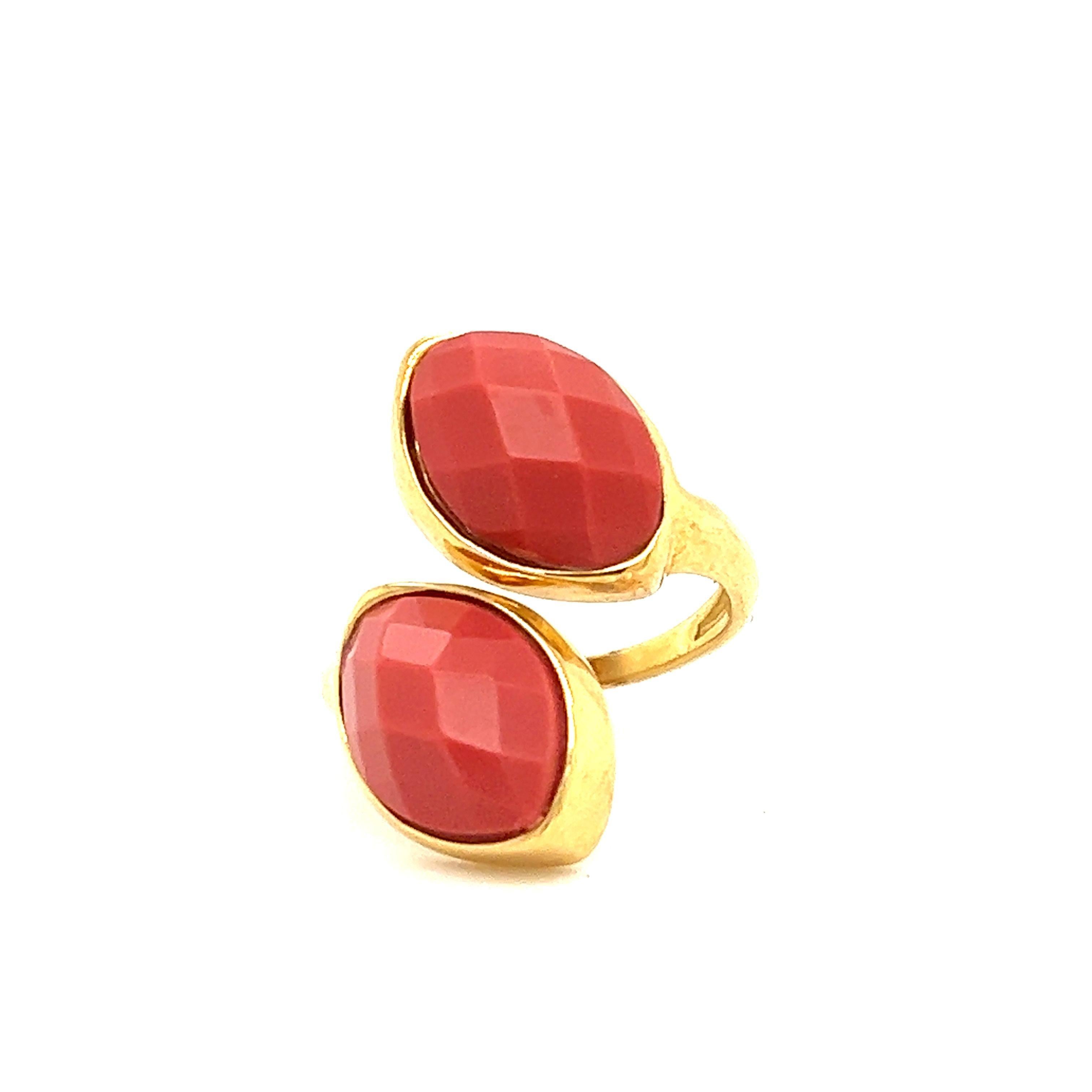 Contemporary Serpent By-Pass Ring 18k Yellow Gold