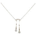Edwardian Dangling Diamond Necklace 18k White Gold
