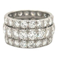 Estate Diamond Wide Band Platinum Ring 6.40 Ct.