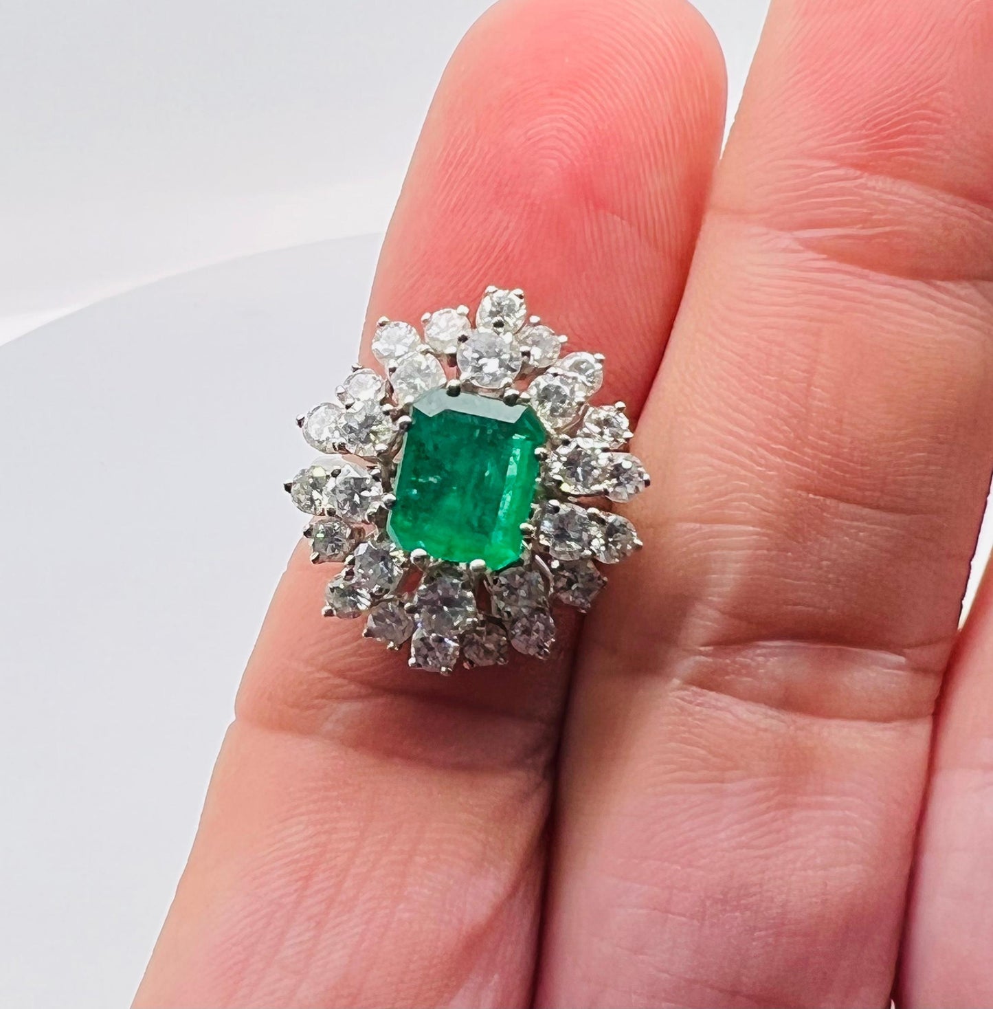 Estate Emerald & Diamond Cocktail Ring