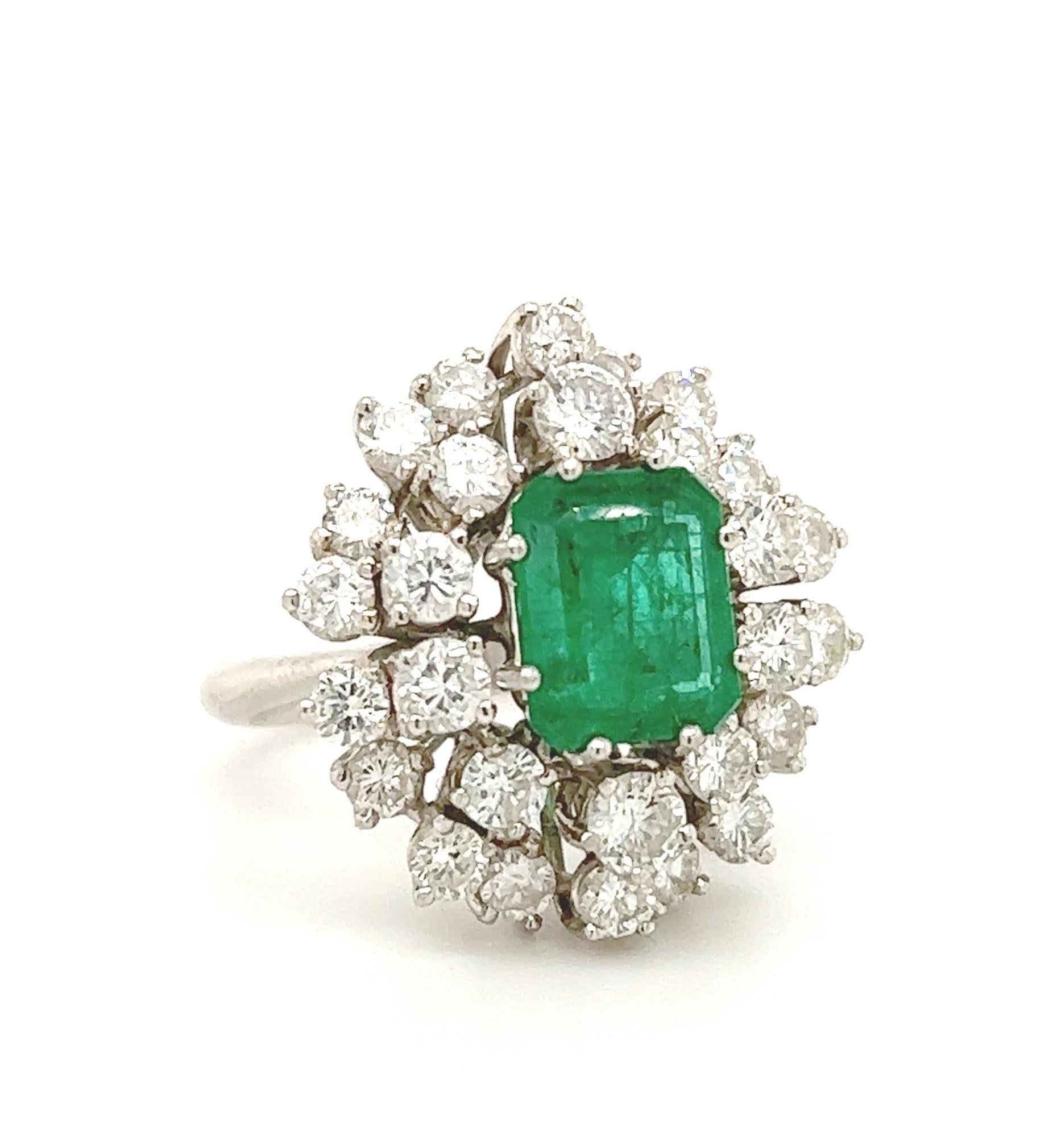 Estate Emerald & Diamond Cocktail Ring