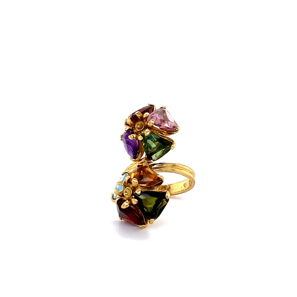 Estate H. Stern 18k Gold Multi Gemstone Cocktail Ring