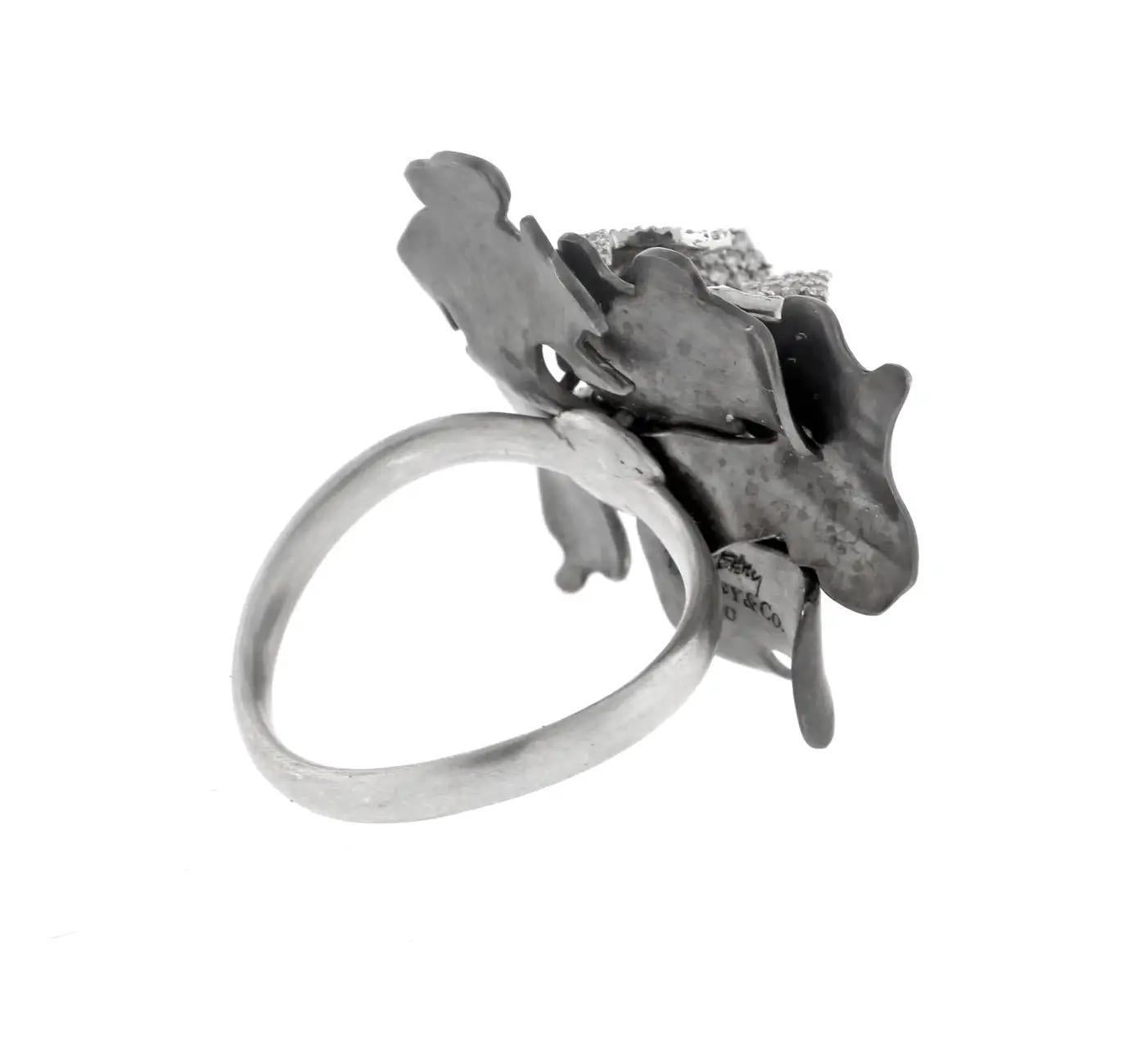 Frank Gehry for Tiffany & Co. Black Floral 3-D Diamond Ring