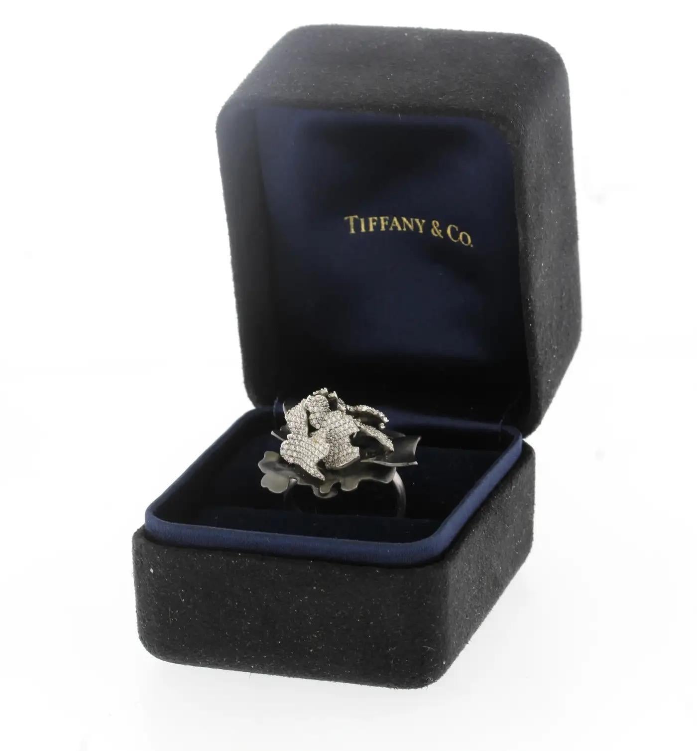 Frank Gehry for Tiffany & Co. Black Floral 3-D Diamond Ring
