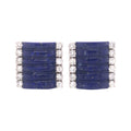 H. Stern Lapis Lazuli & Diamond 18k White Gold Cuff Links