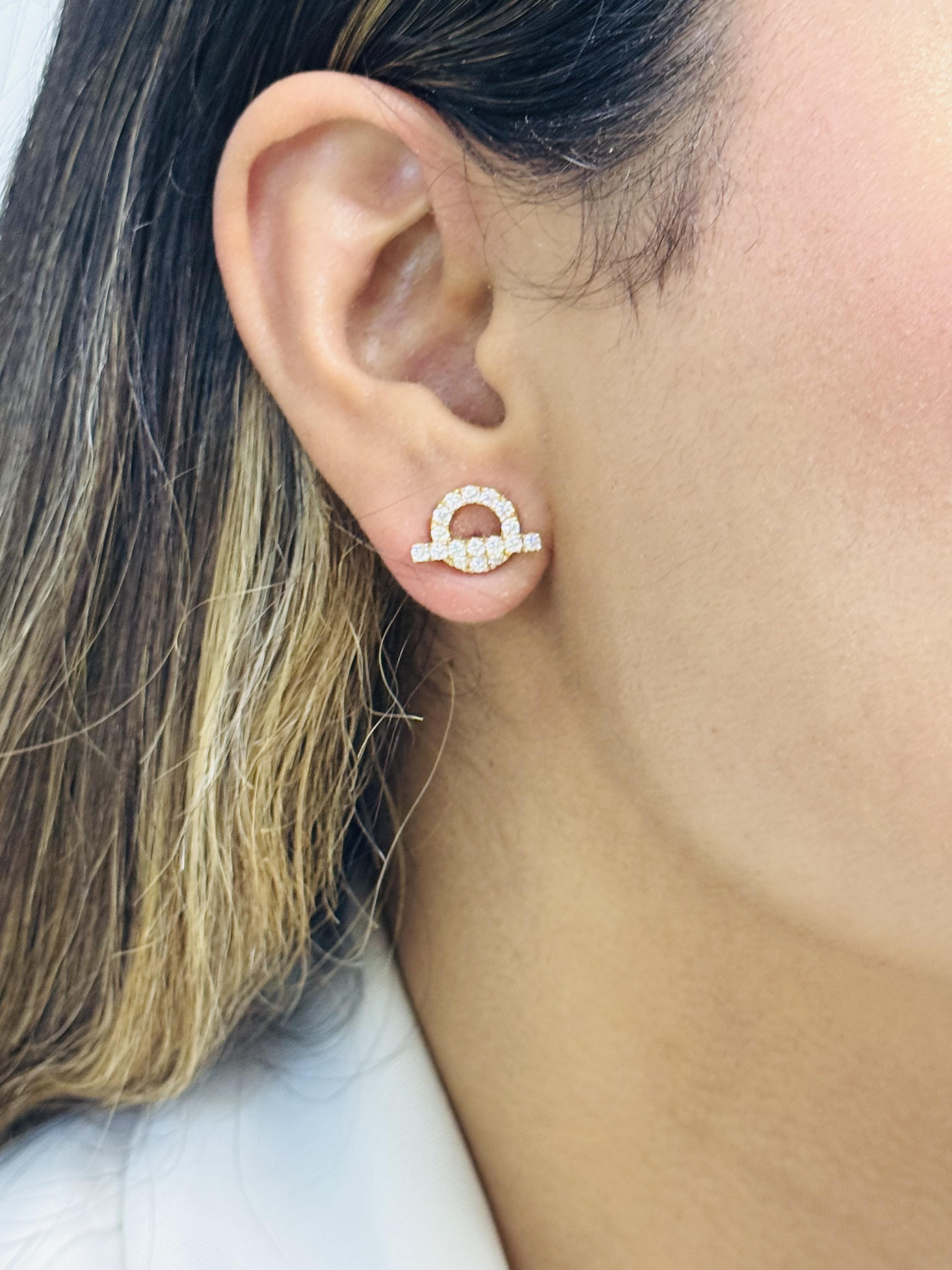 Hermes Finesse Earrings in 18k Rose Gold & Diamonds