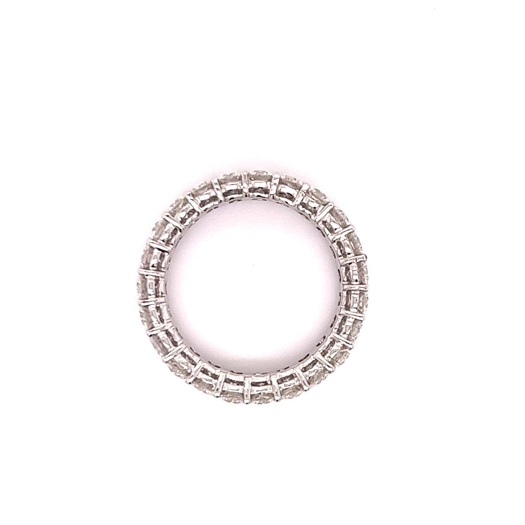 Modern Two Row Diamond Eternity Band Ring 18k 4.50 Carat