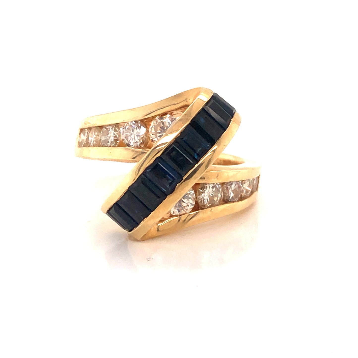 Retro Sapphire & Diamond Yellow Gold Cocktail Ring