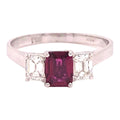 Ruby and Diamond 18 Karat White Gold Engagement Ring