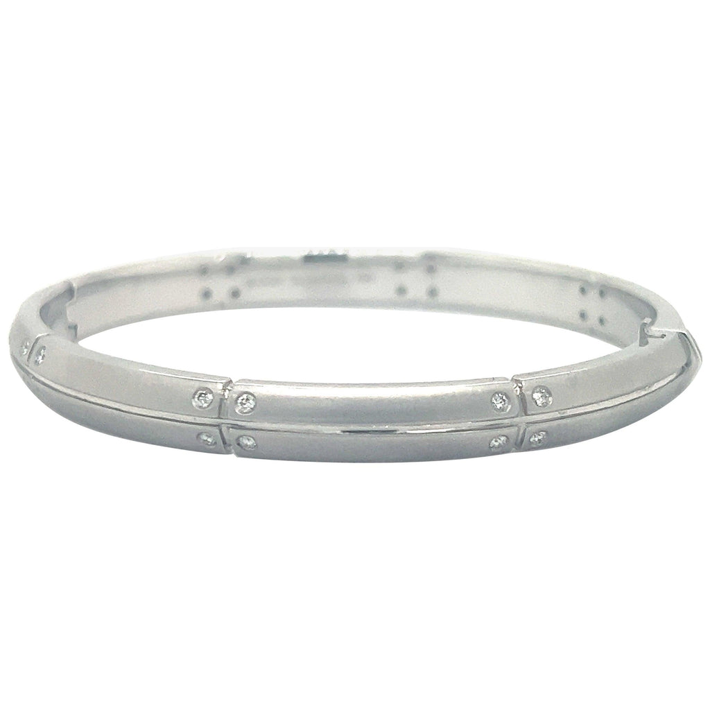 Tiffany & Co. 18k White Gold Streamerica Bangle Bracelet With Diamonds