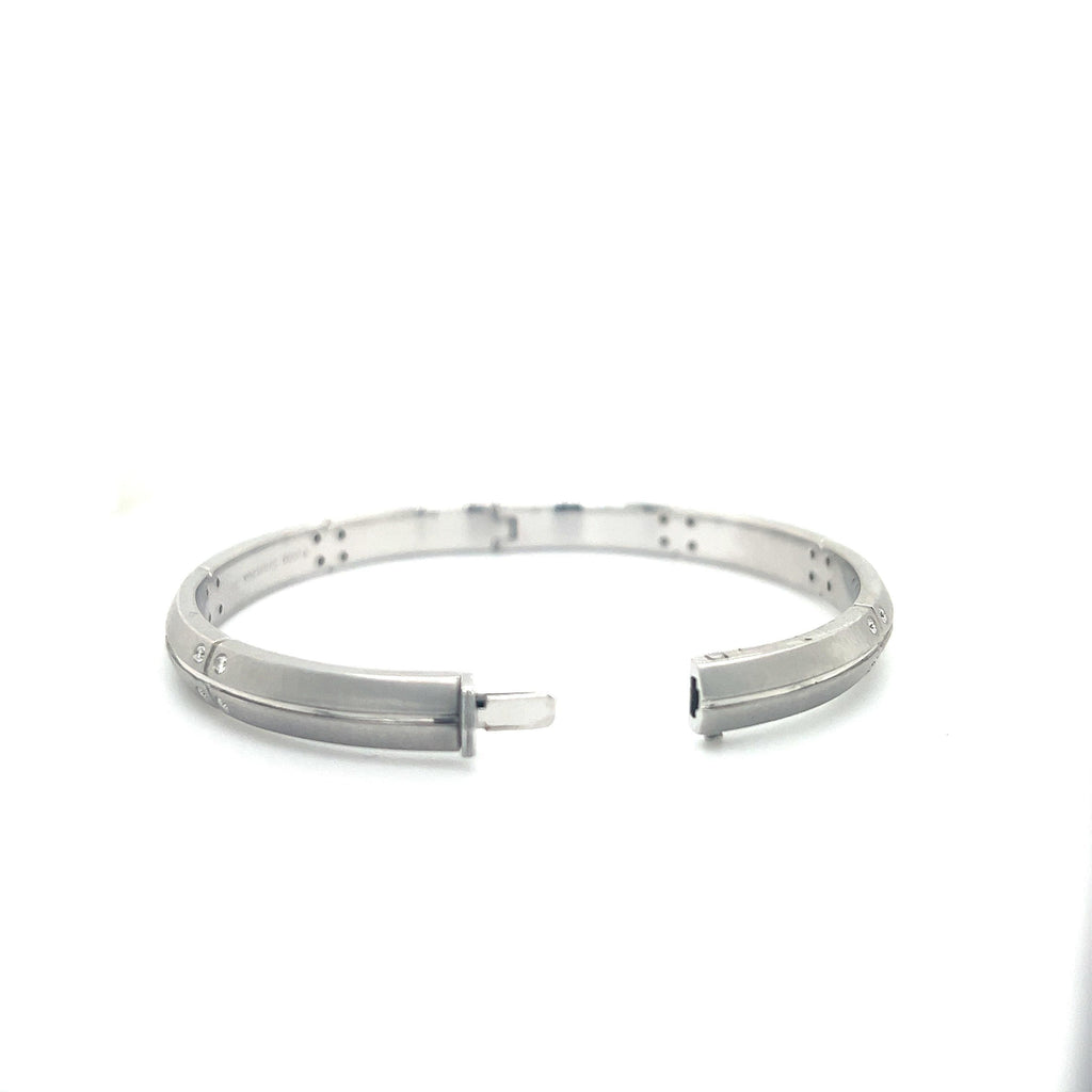Tiffany & Co. 18k White Gold Streamerica Bangle Bracelet With Diamonds