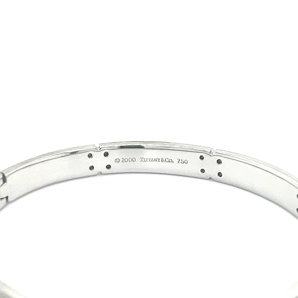 Tiffany & Co. 18k White Gold Streamerica Bangle Bracelet With Diamonds