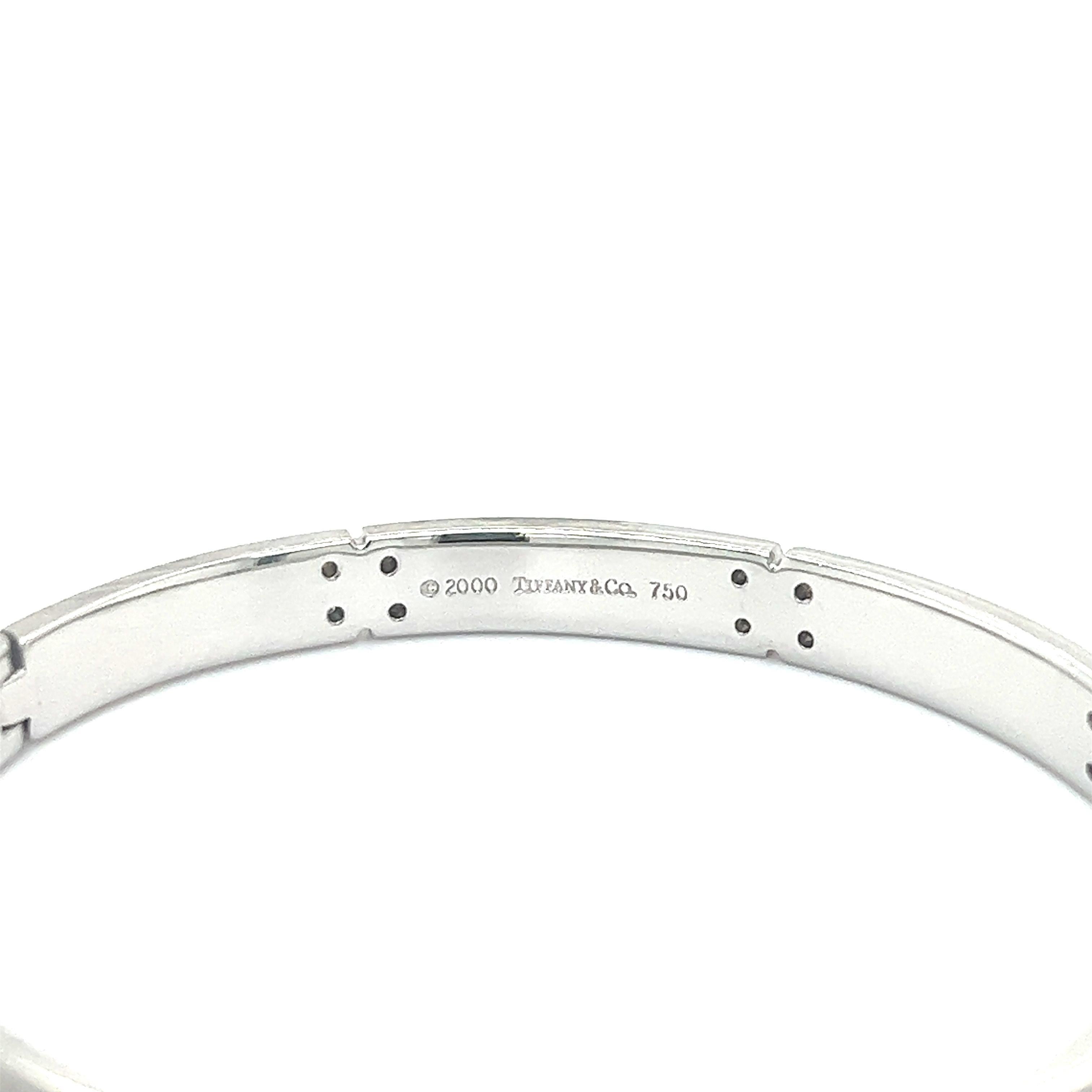 Tiffany & Co. 18k White Gold Streamerica Bangle Bracelet With Diamonds