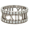 Tiffany & Co. Atlas Open Work Diamond 18k White Gold Ring