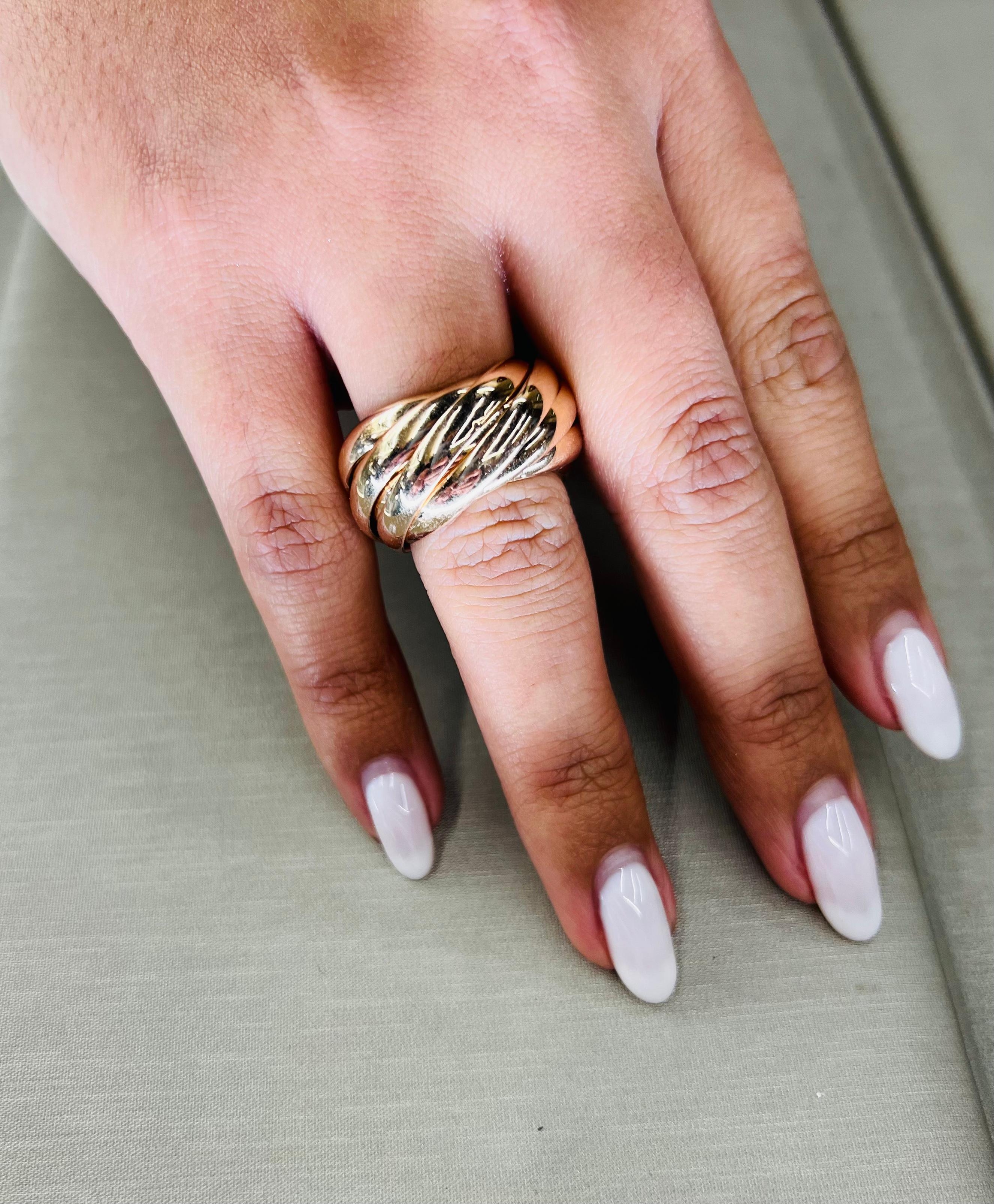 Tiffany & Co. Paloma Picasso Nine Band Rolling Ring 18k Rose Gold