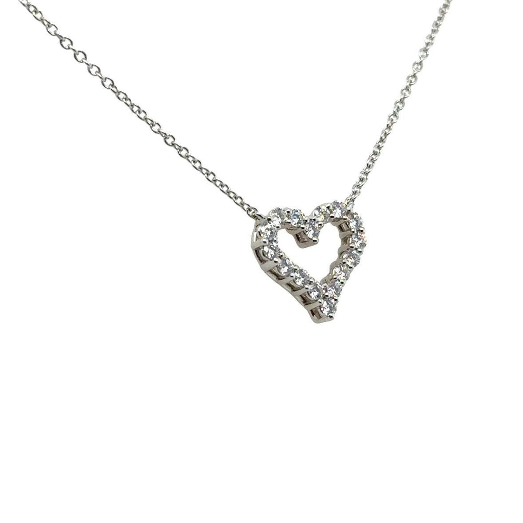 Tiffany & Co. Platinum 950 Diamond Heart Pendant Necklace 0.25 Carat