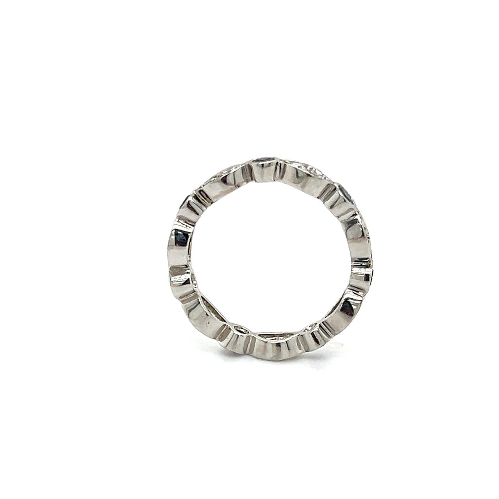 Tiffany & Co. Platinum & Diamond Sapphire Band Ring Stackable Size 5.75