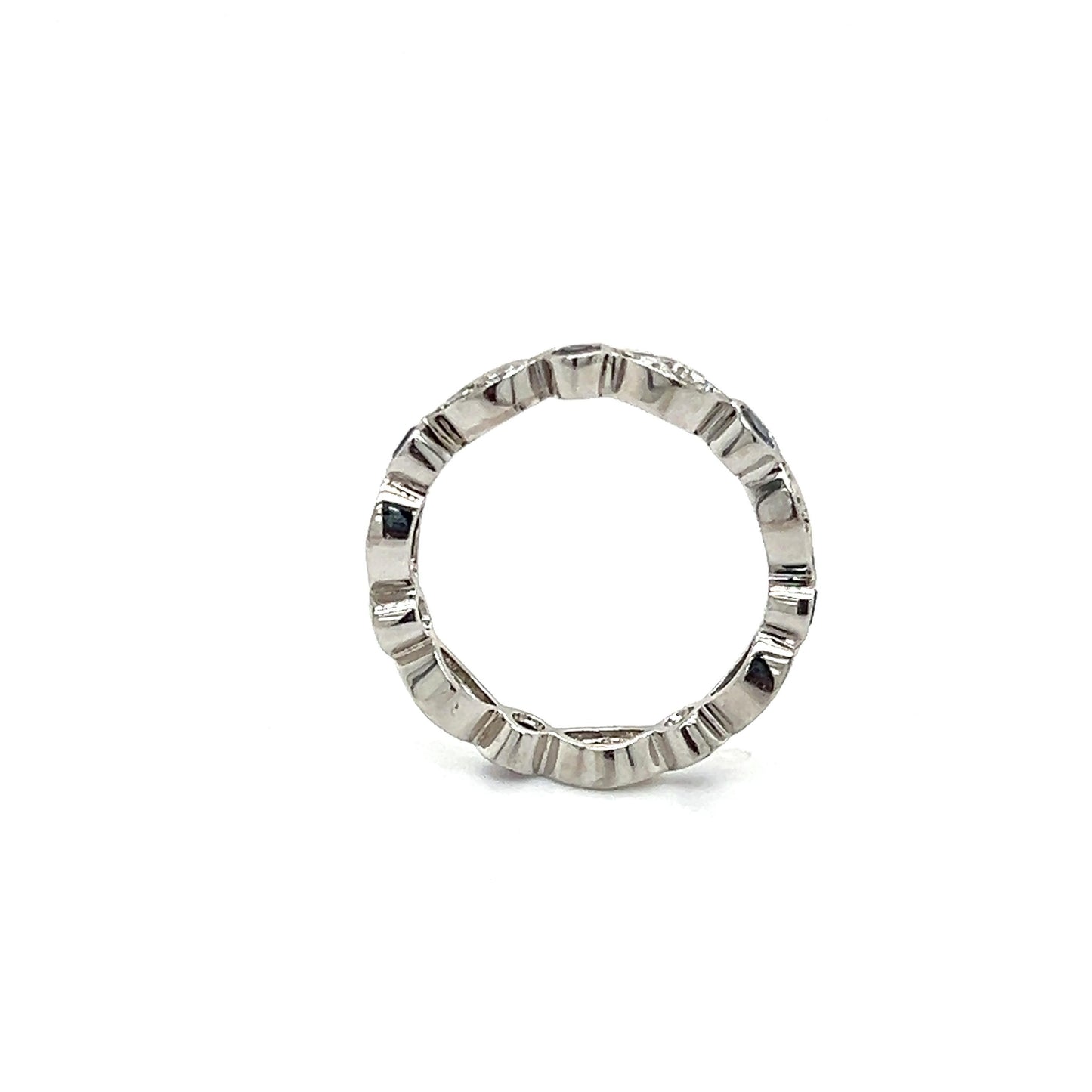 Tiffany & Co. Platinum & Diamond Sapphire Band Ring Stackable Size 5.75