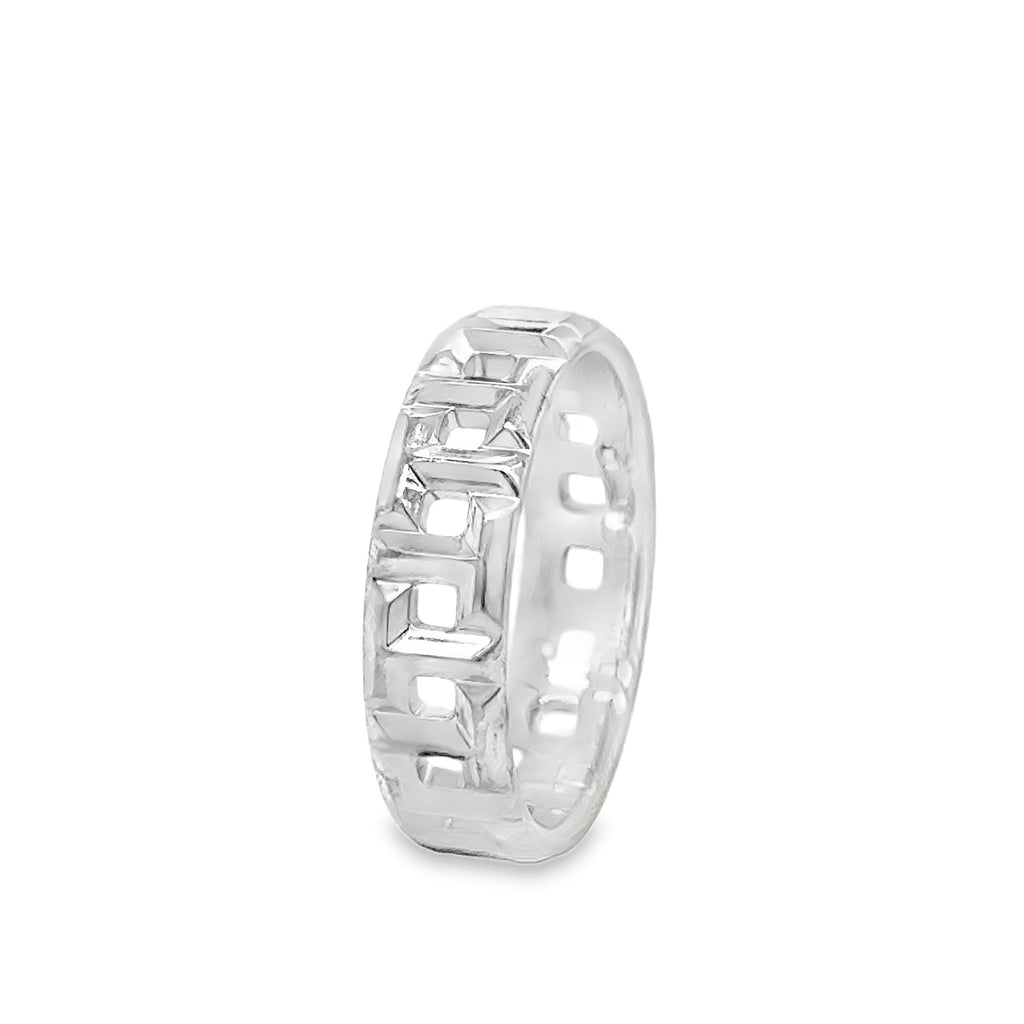 Tiffany & Co. T True Wide Ring in 18k White Gold Size 8
